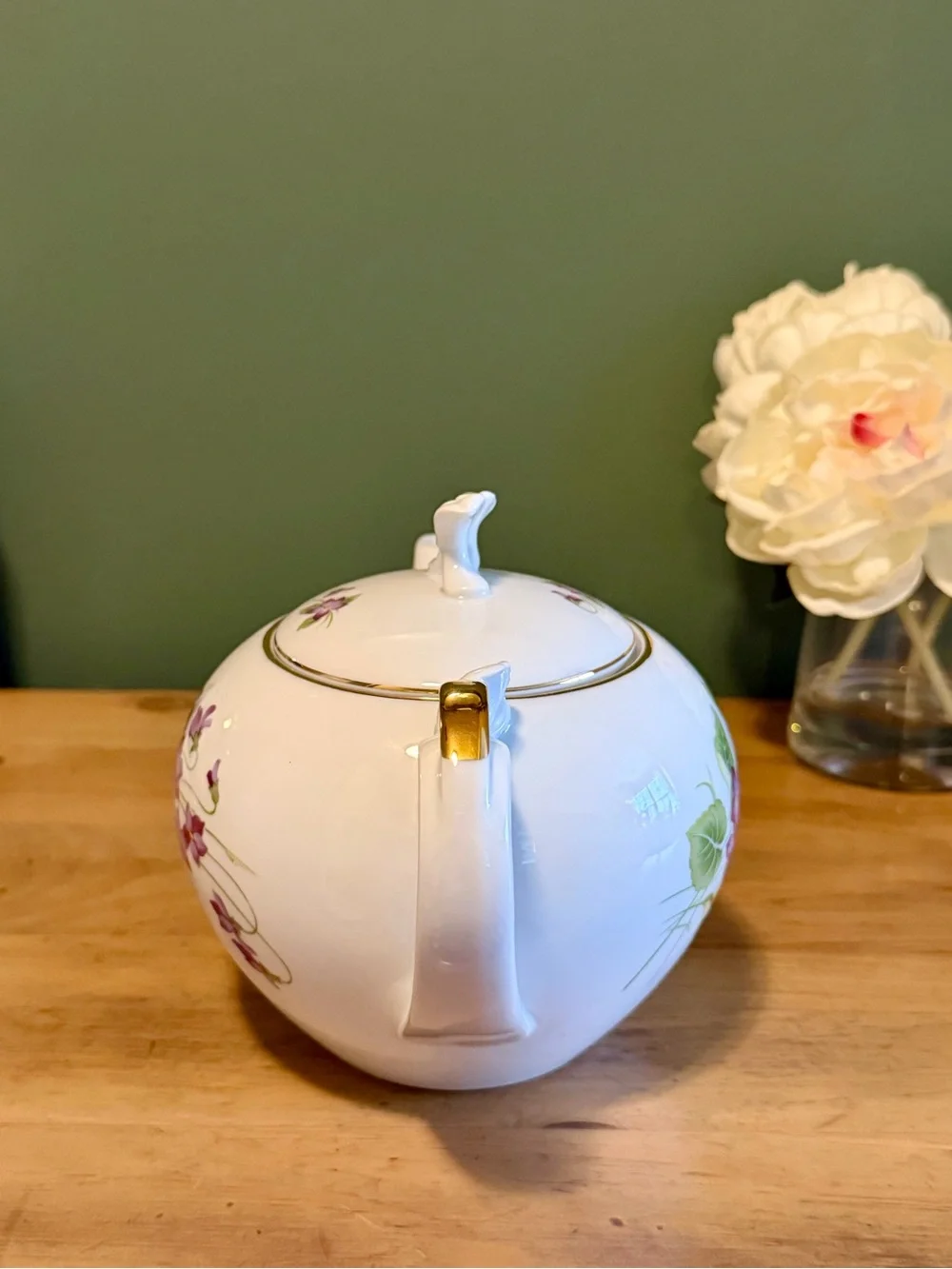 Vintage Bohemia Czechoslovakia Violet Floral Tea Set | 10 Pieces